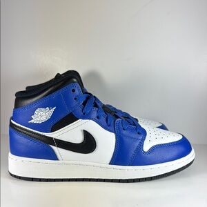 Nike Air Jordan 1 Mid Game Royal Black White Size 6Y Big Kid’s Sneakers